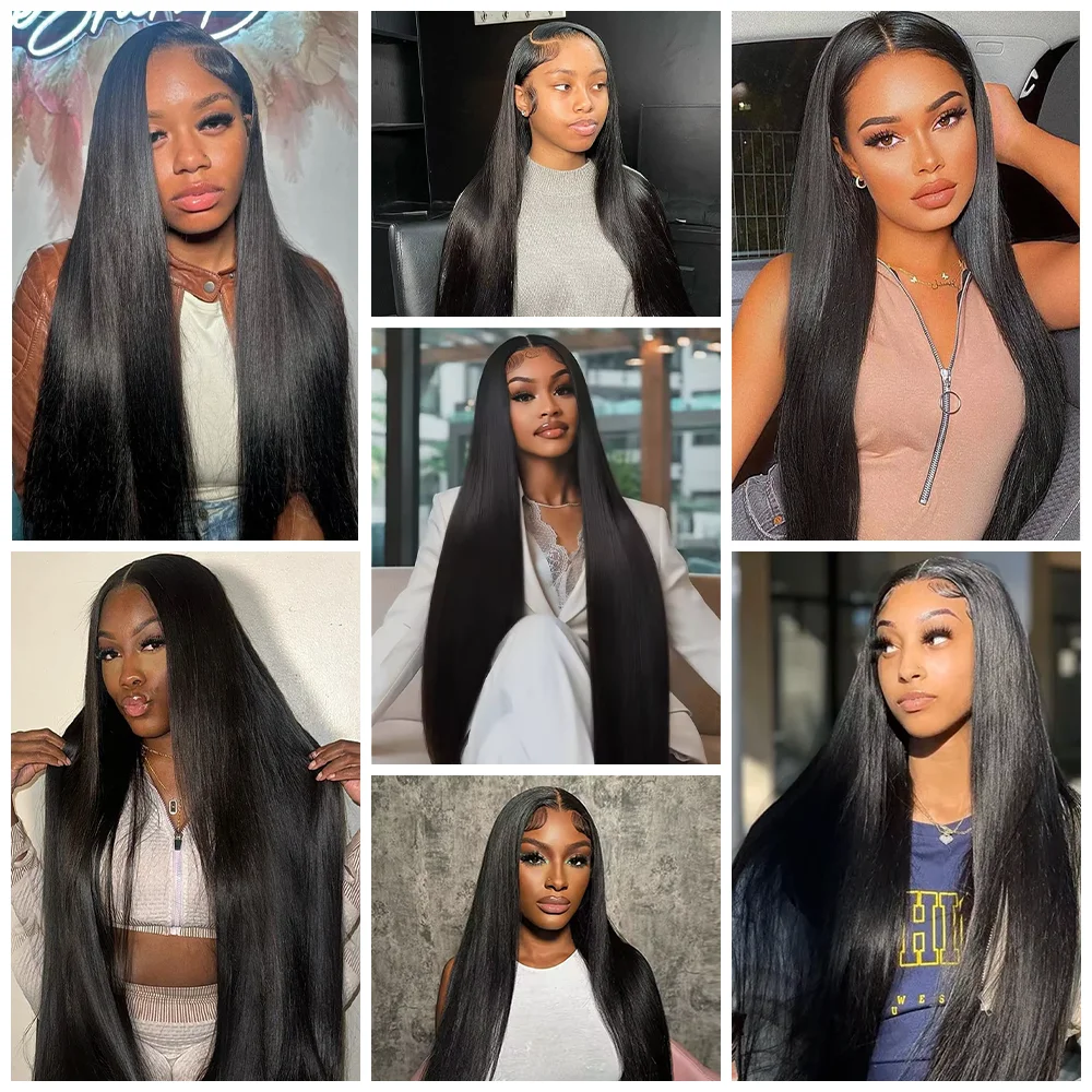32 Inch Straight V Part Human Hair Wigs 200 Density Straight Brazilian Wig For Women V part Human Hair Head Clip In Halr Wig image 6