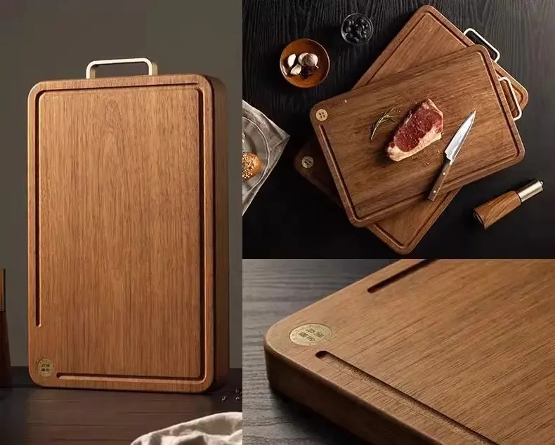 Cutting board, household antibacterial and mildew-proof ebony whole wood double-sided cutting board