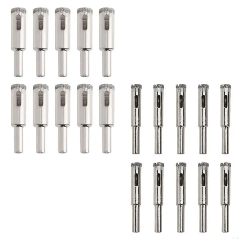 A2UD 10Pcs 12mm Diamond Coated Core Drill Bits Hole Saw Glass Tile Ceramic Marble