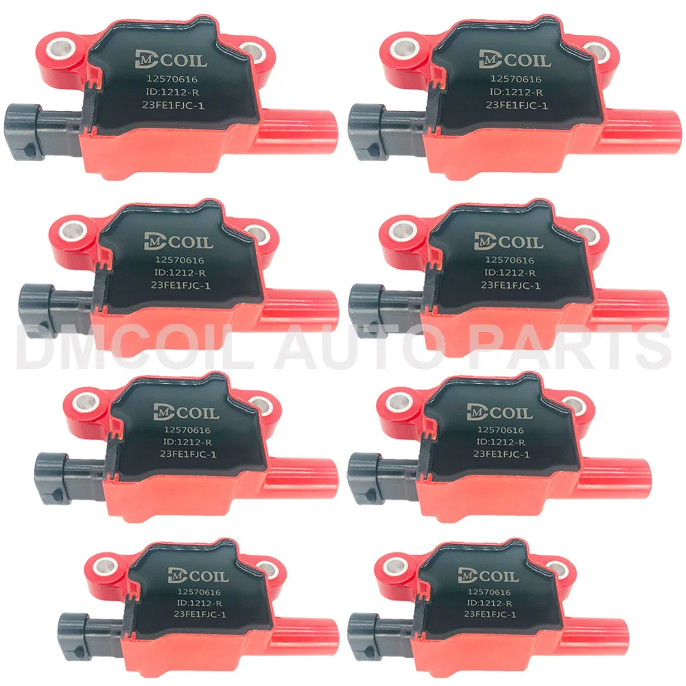 8 PCS RED IGNITION COIL FOR CDILLAC ESCALADE CHEVY CORVETTE SILVERADO SUBURBAN TRAILBLAZER GMC CANYON SAVANA 12570616 12619161