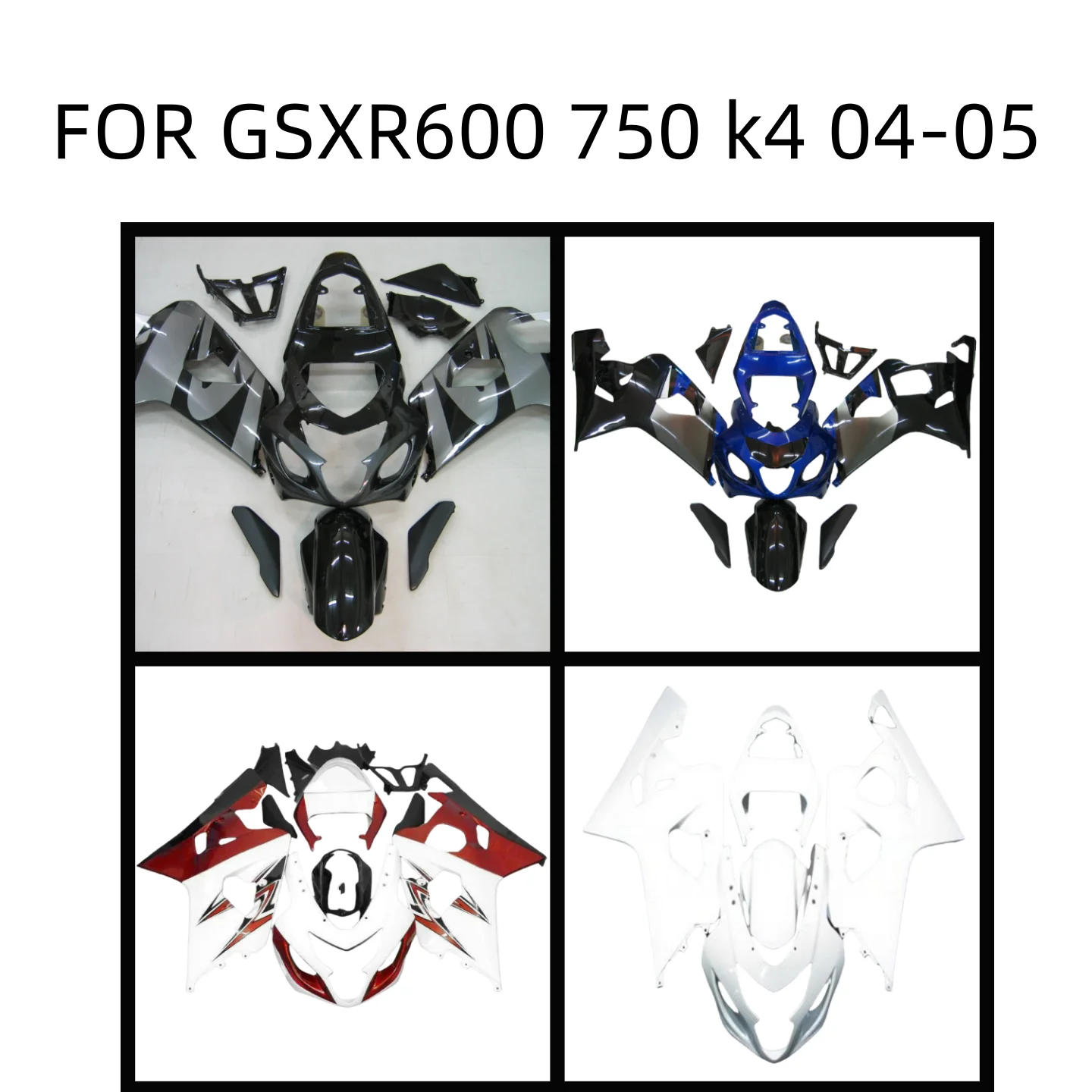 

Для GSXR 600 750 2004 2005 Полный обтекатель для K4 GSXR600 GSXR750 04 05 Комплект обтекателя ABS для впрыска кузова, новый АБС-пластик