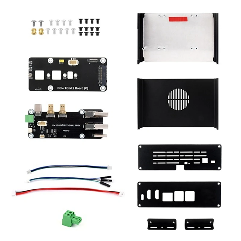 M.2 NVME PCIE Case For Raspberry Pi 5, Aluminum Alloy Case, With Pcie To M.2 Board, Support Pcie Extending To M.2