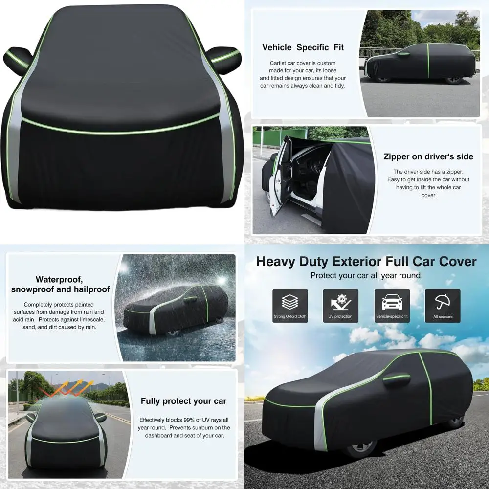 

Universal SUV Car Cover, Outdoor Waterproof with Zipper & Reflective Safety Strips