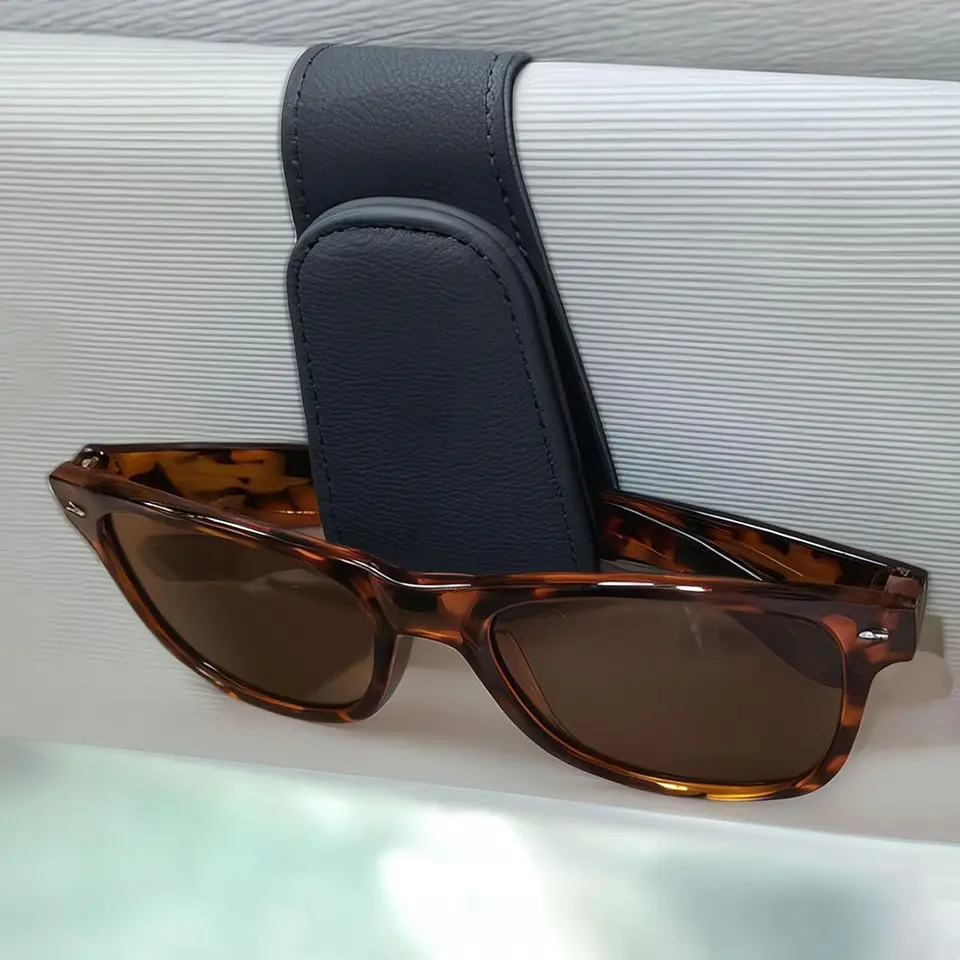 Magnetic Leather Sunglass Holder for Car Visor