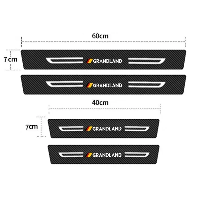 Car Door Sill Protector Scuff Plate Carbon Fiber Door Anti Scratch Cover for Opel Grandland Rear Trunk Bumper Threshold Guards