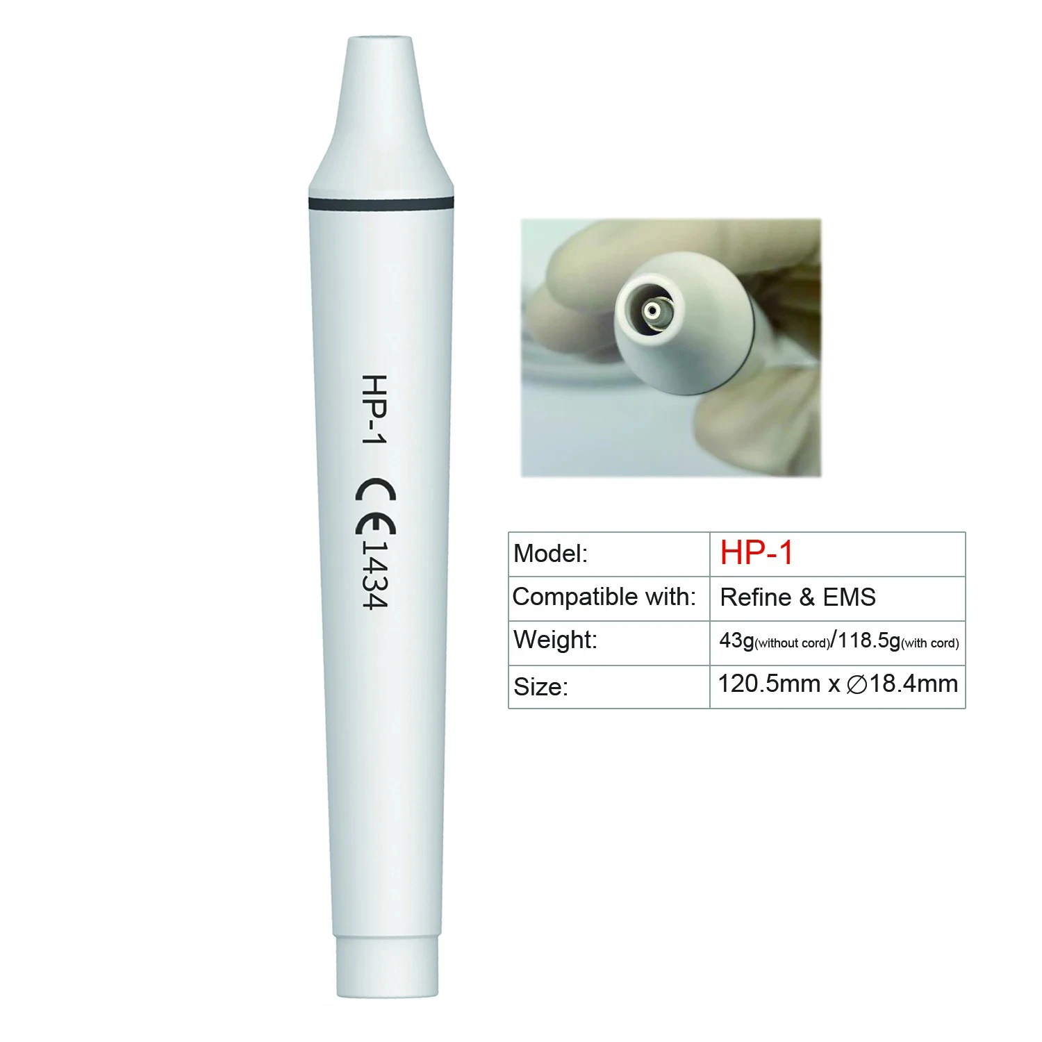 Ultrasonic Scaler Handpiece HY-1L, HP-6L, HP-5L, HP-3H with LED Ultrasonic Scaler Handle Compatible with EMS WOODPECKER