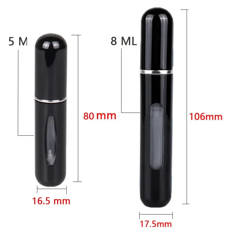 8/5ml Perfume Atomizer Portable Liquid Container For Cosmetics Traveling Mini Aluminum Spray Alcochol Empty Refillable Bottle