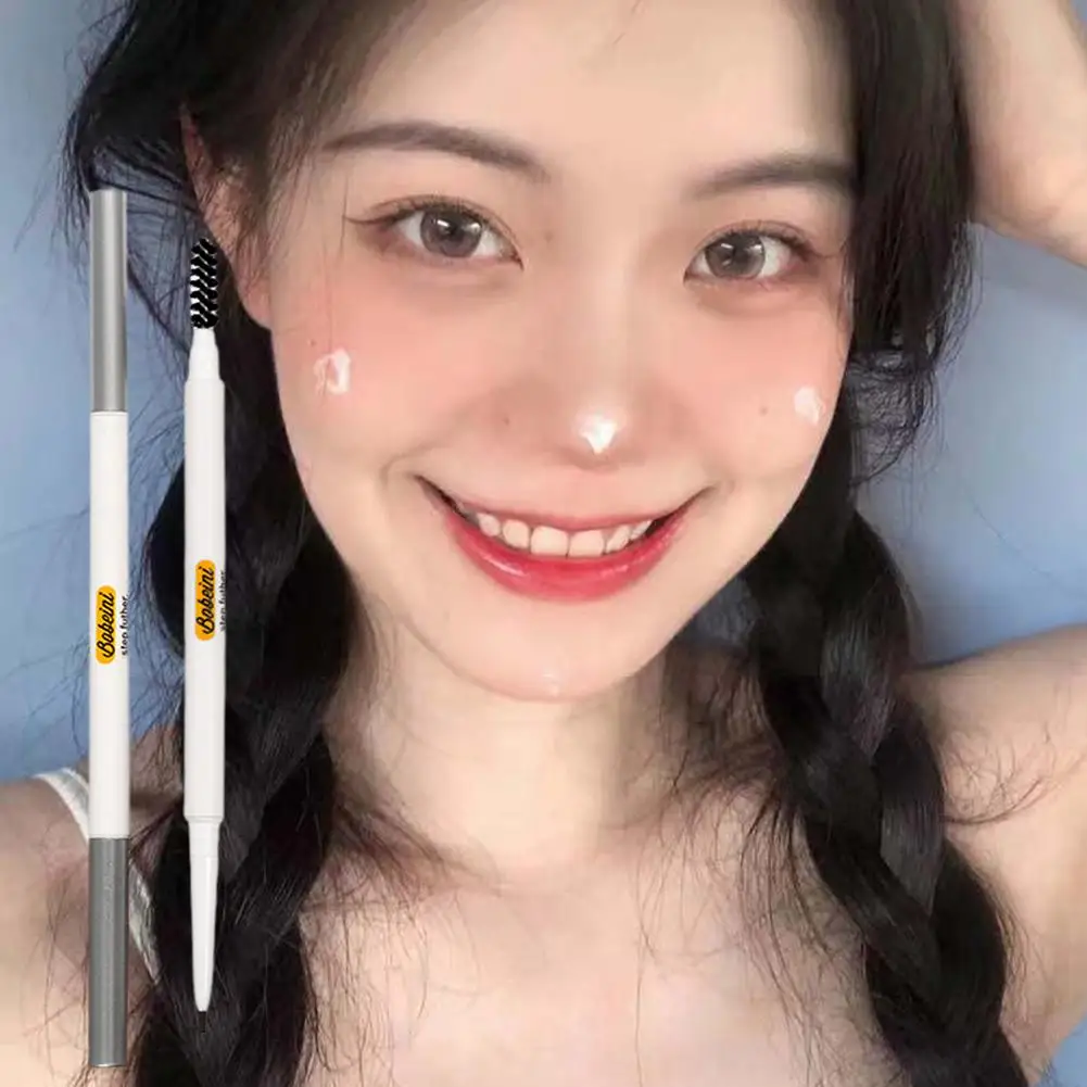 Double Heads Fine Eyebrow Pencil Waterproof Non-smudge Eyebrow Pencil Lasting 6 Eyebrow Natural Colorfast Pencil Colors Liq K0Z4