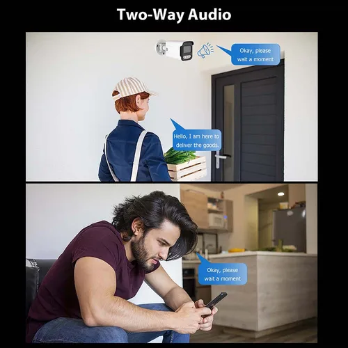 Imagen 2 del producto Cámara de seguridad CCTV PoE IP para exteriores, impermeable, Audio bidireccional, visión nocturna en Color, 4K, 8MP, 5MP, 4MP, cámara de vigilancia para opciones