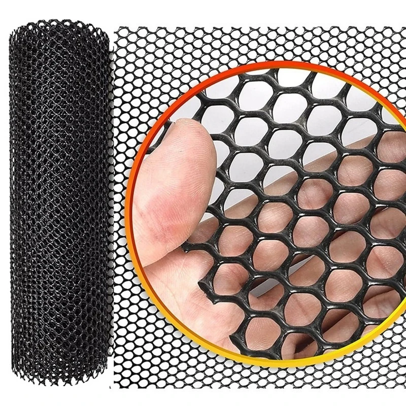 Heavy-Duty Plastic Chicken Black Wire Fence Mesh for Gardening, Barrier Netting, Poultry Dogs Rabbit Fencing