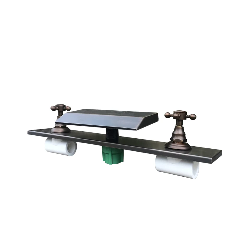 

Full copper waterfall hot spring bath hot and cold faucet large flow widening water outlet cement bath custom valve