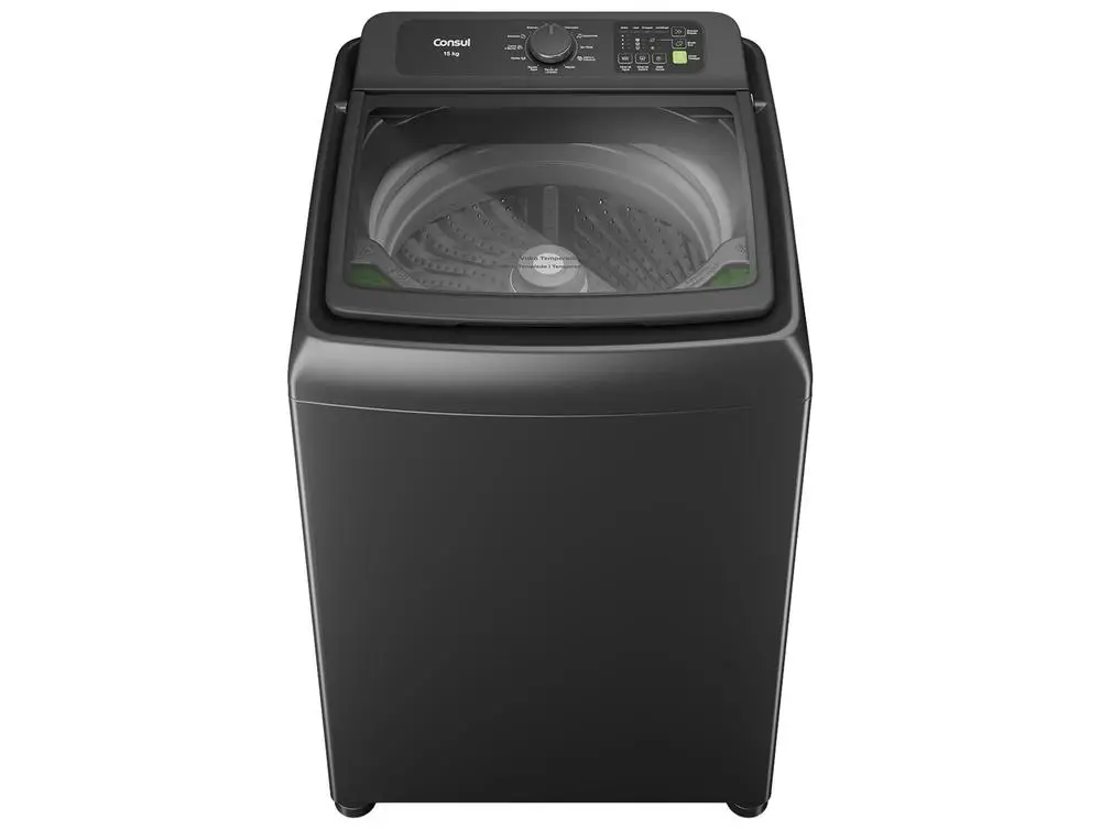 Lavadora de Roupas Consul 15kg 12 Programas de Lavagem Cinza Chumbo CWN15A9ANA - 220V