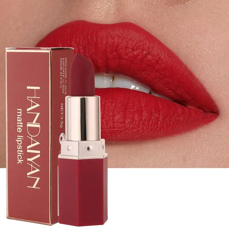 Lápiz labial de larga duración, pintalabios a prueba de manchas, resistente al agua, Copa antiadherente, Sexy, Nude, rojo, brillo de labios, maquillaje, cosméticos, cuidado de labios