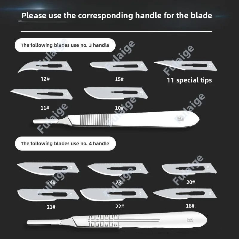 100 Pcs/Box Dental Surgical Blades Medical Scalpel Blades for Dental Procedures Surgery, Sterile Carbon Steel Disposable Blades view 2