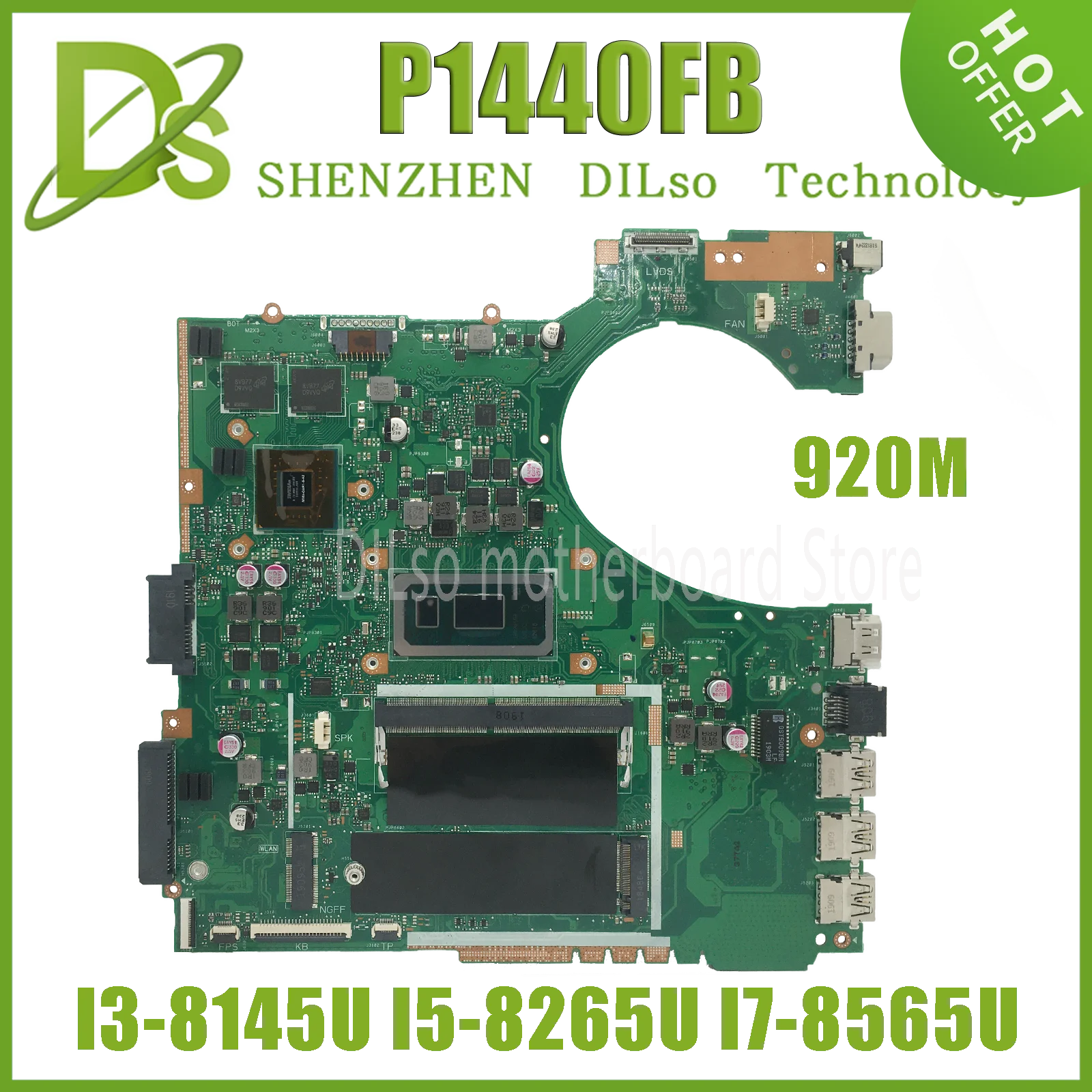 KEFU P1440F MAINboard For ASUS ExpertBook P1440FB PRO P1440 Laptop Motherboard With I5-5265U I7-8565U 4G/RAM