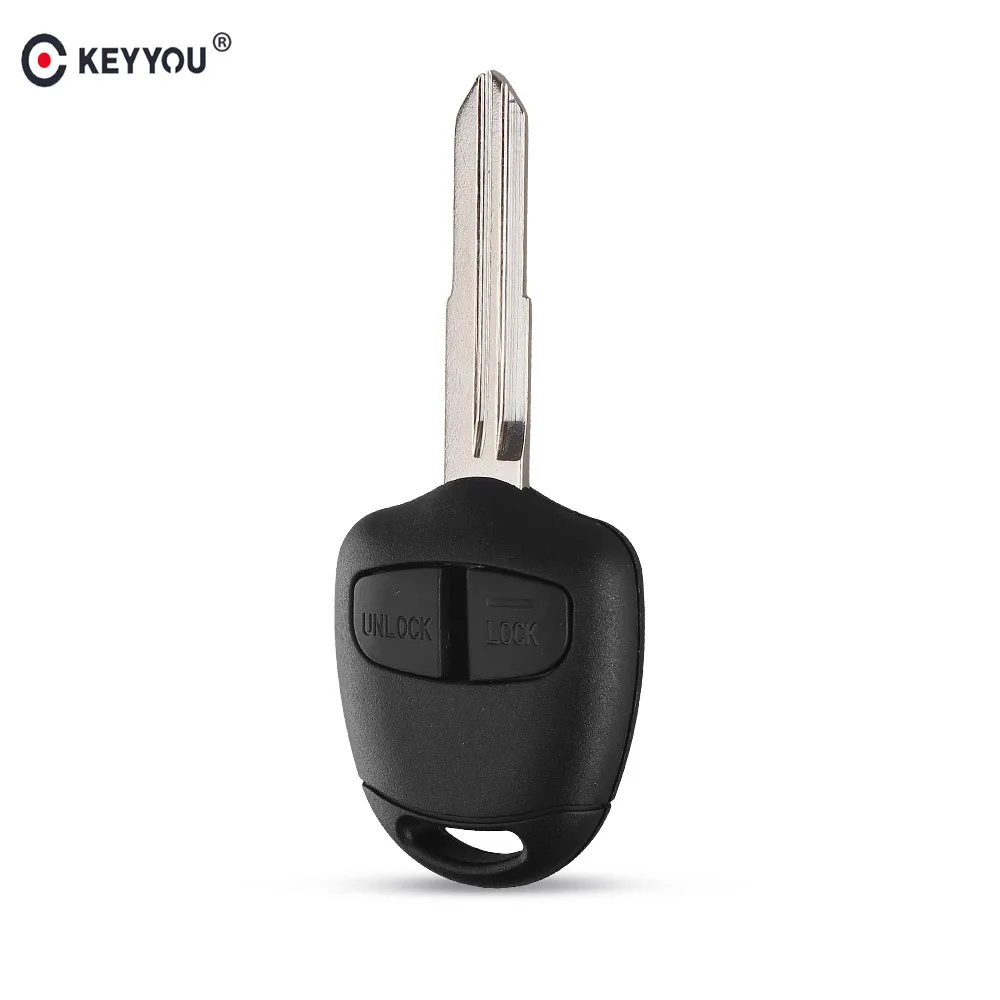 KEYYOU-Caso Shell chave remoto do carro, lâmina opcional, 2 botões, apto para Mitsubishi Lancer EX, Evolução, Grandis, Outlander, MIT11, MIT8