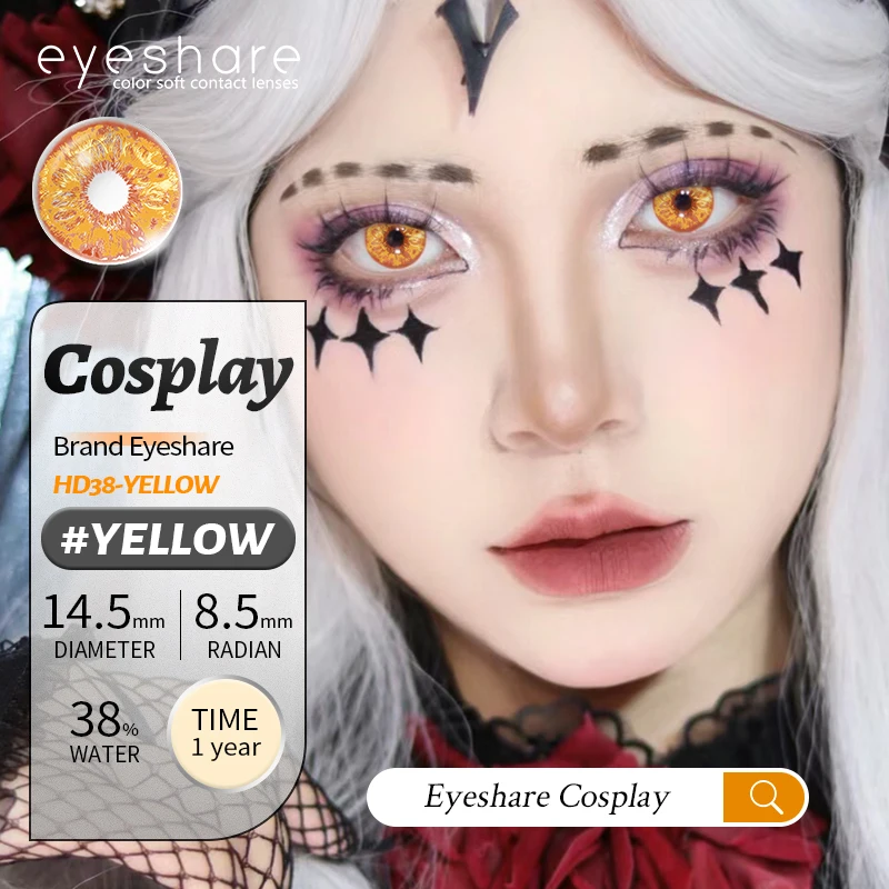 EYESHARE 1 Paar weiße farbige Kontaktlinsen für Cosplay, rote Kontaktlinsen, Anime-schwarze Augenlinsen, Halloween-Schönheits-Make-up-Linsen – Detail 14