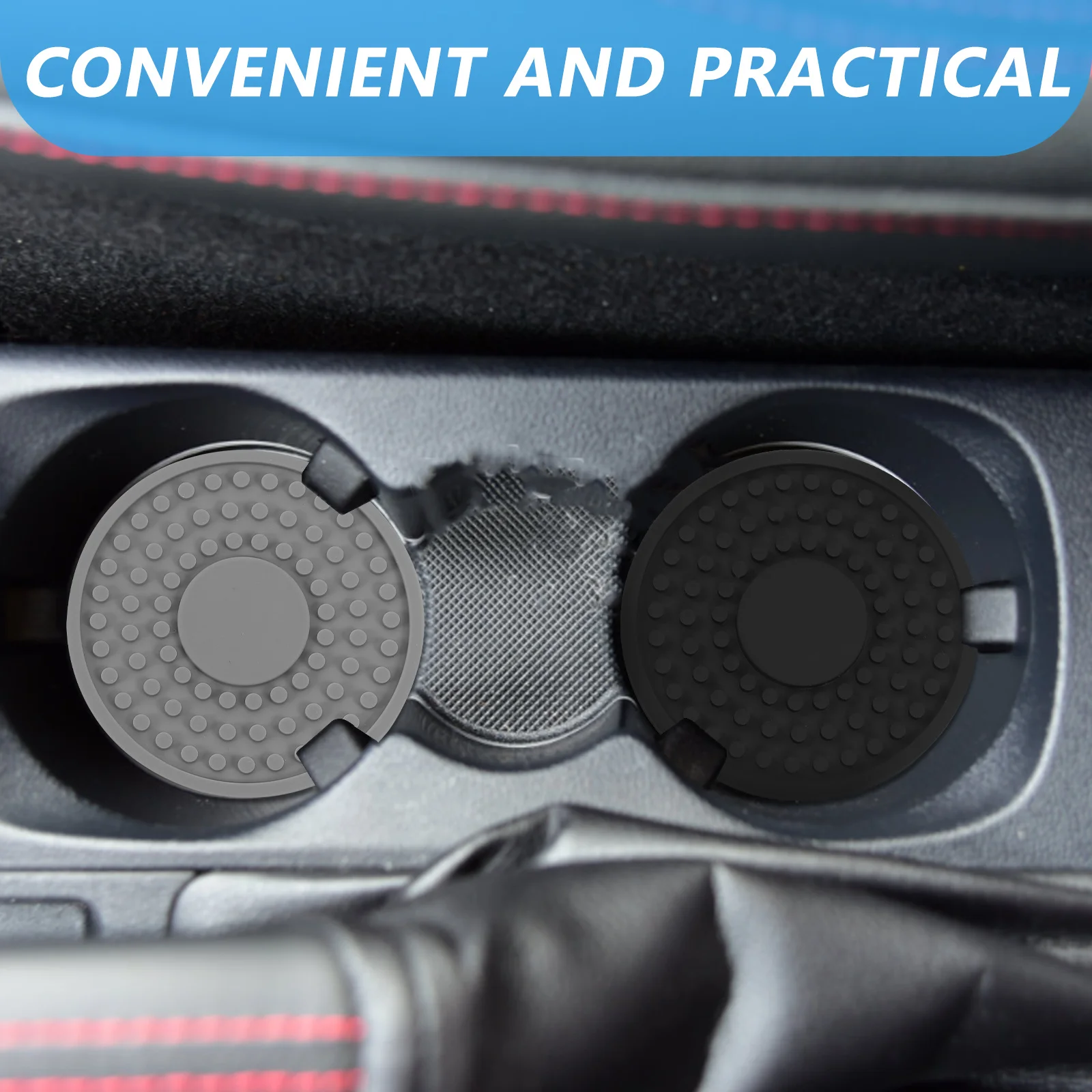 

4Pcs Silicone Car Cup Coasters Anti-Slip Round Car Cup Holder Coasters Insulation Automotive Interior Accessories