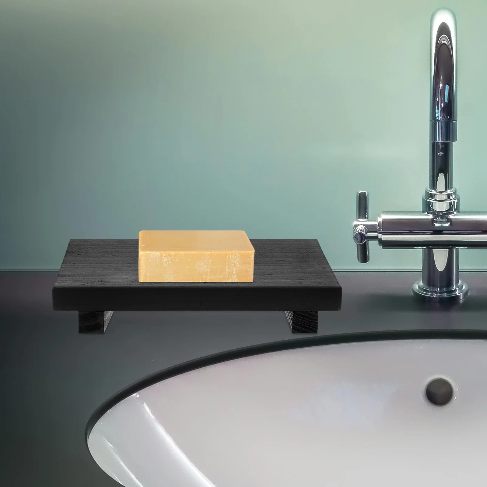 

Wooden Soap Storage Tray with Drainage Design Minimalist Vanity Board for Bar Soap Cosmetics Accessories Bathroom Kitchen Home