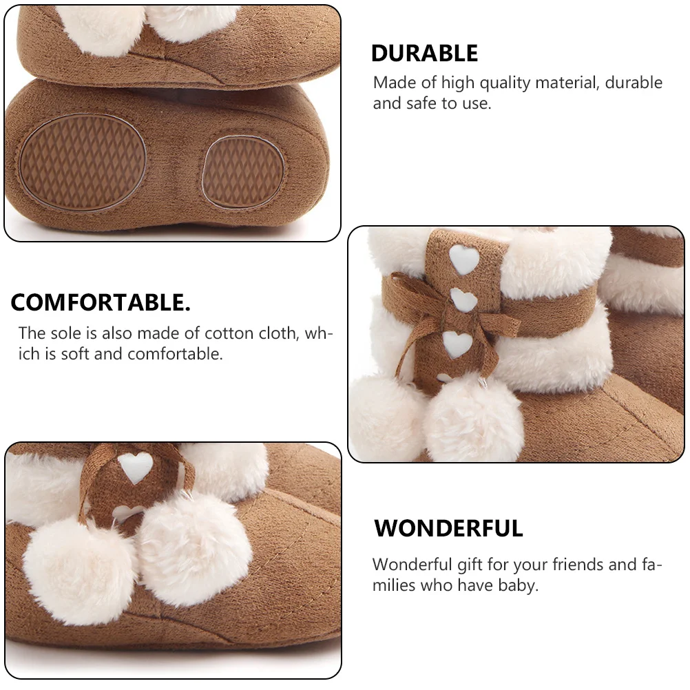1 زوج طفل الشتاء الدافئ القطن Bowknot الأحذية عيد الميلاد Prewalkers لينة أحذية الرضع الصغار أحذية الشتاء طفل Prewalkers