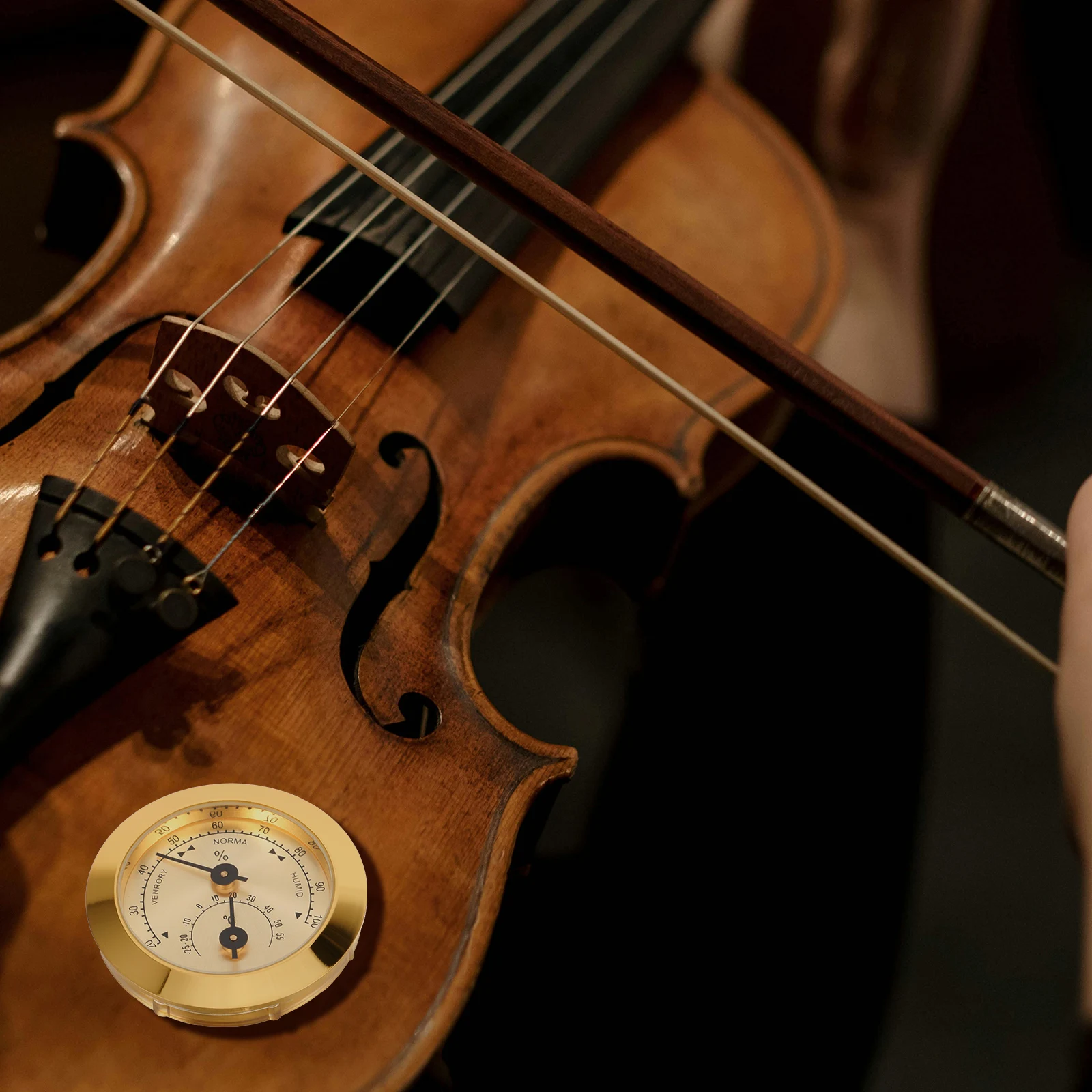 เครื่องวัดความชื้นสำหรับกล่องไวโอลิน เครื่องวัดความชื้นขนาดเล็ก เครื่องวัดอุณหภูมิและความชื้น อุปกรณ์เสริมสำหรับดูแลเครื่องดนตรีสำหรับกีตาร์อะคูสติก