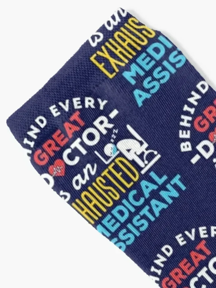 Assistente medico MA esausto Calzini regalo di apprezzamento divertente Capodanno con stampa uomo Ragazzo Calzini da donna