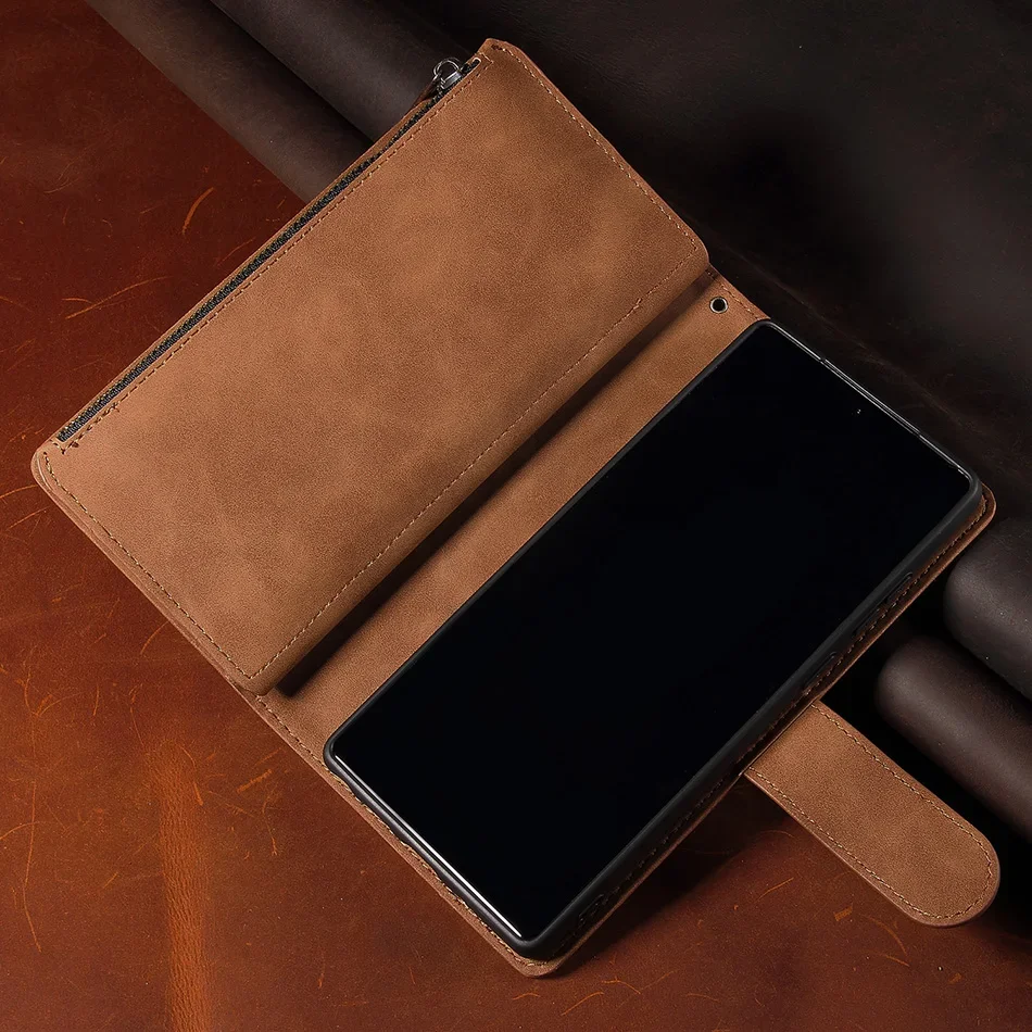 Zipper Wallet Leather Case For iPhone 13 12 Mini 11 Pro XS Max XR X 8 7 6 6S Plus SE 2020 Doka Multi-Card Slots Phone Cover Etui