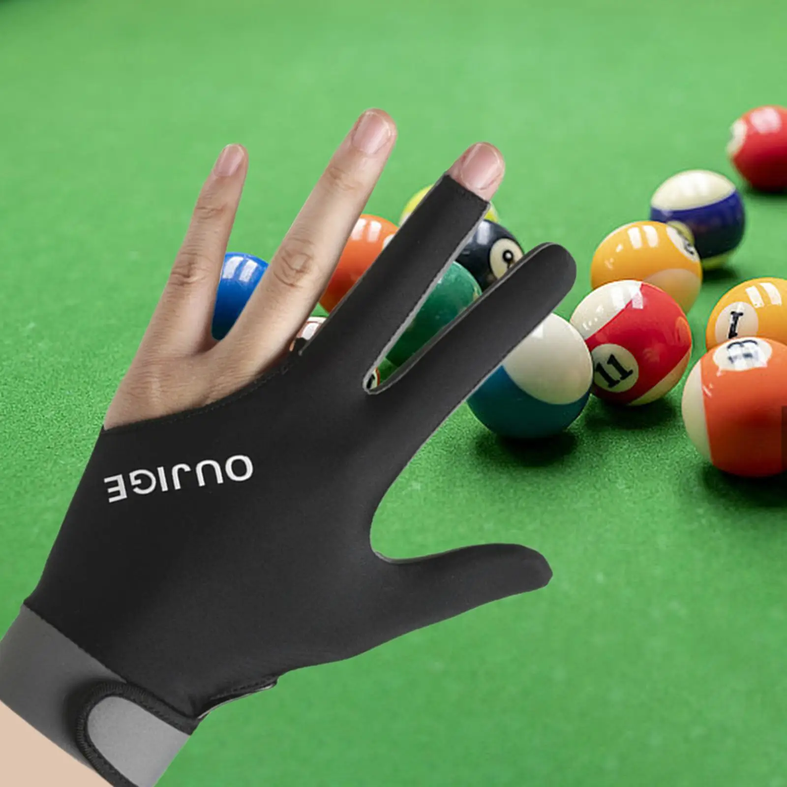 Universal Billiard Glove Three Finger Design Quick Drying and Comfort Wear Resistant Snooker Mitts for Pool Game