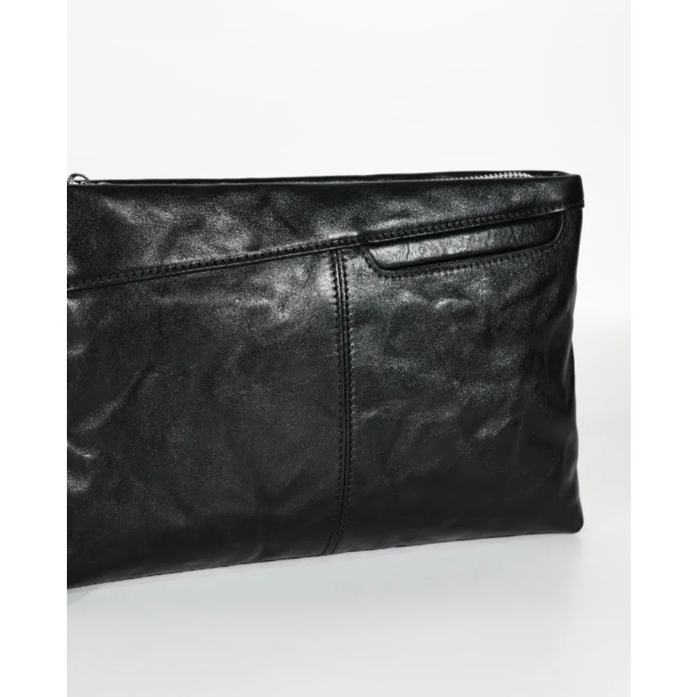 

Men's Wallet Cowhide Clutch Top Advanced Layer Cowhide Design Sense Versatile Simple Grab Bag Handbag High-end Simple Business