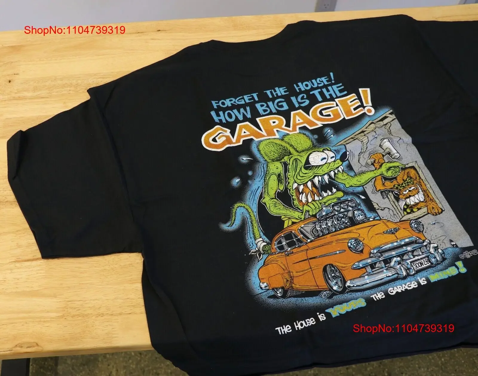 Men's Ed Big Daddy Roth Rat Fink How Garage Black Cotton T Shirt M 3XL RFB8 vintage Washed Soft Breathable Stretched streetwear