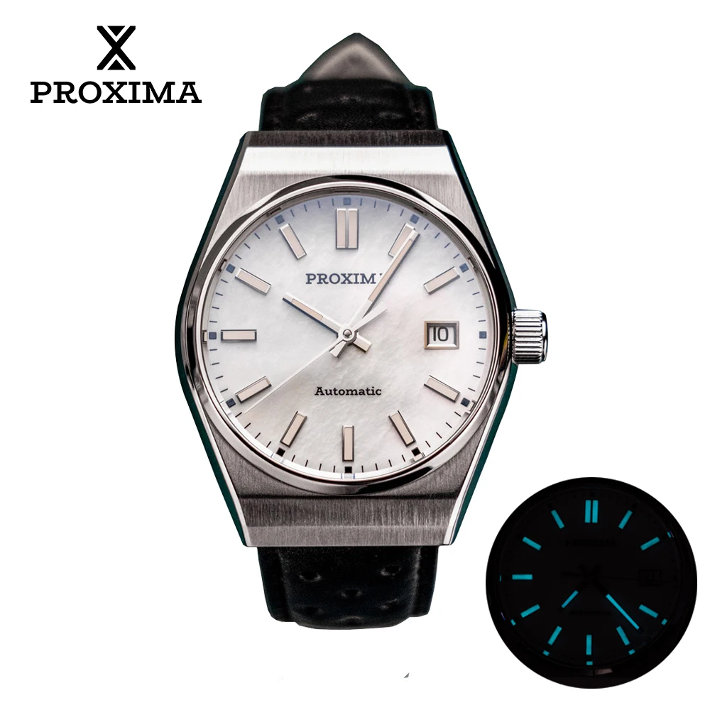 Proxima PX1696 Fashion Men Watches 38mm PT5000 Automatic Mechanical Sapphire Vintage Watch 200m Waterproof BGW-9 Lume