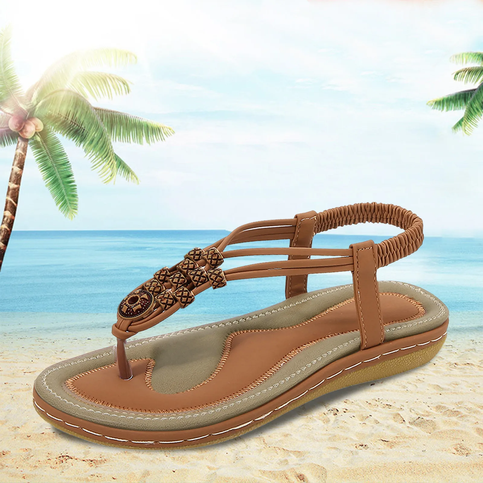 2024 Summer Fashion Sandals Woman Platform Soft Leather Large Size Flip Flops Sandals Comfortable Shoes