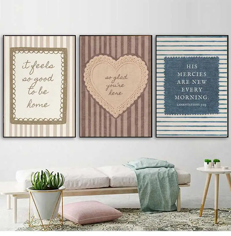 Vintage Chic Positive Quotes Christian Morning Scripture Aesthetic Poster Canvas Painting Wall Pictures Home Bedroom Decor