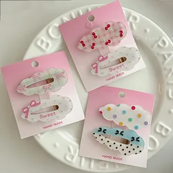 Cute polka dot bow wave cloud hairclip girl heart versatile duckbill clip sideclip hair clip hairaccessory