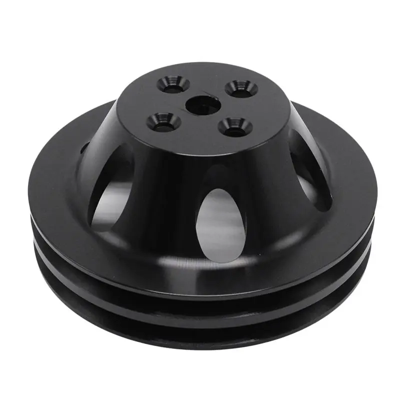 AB98-Short Water Pump For BB Chevy Black Water Pump Pulley 2 Groove SWP Big Block 396 454