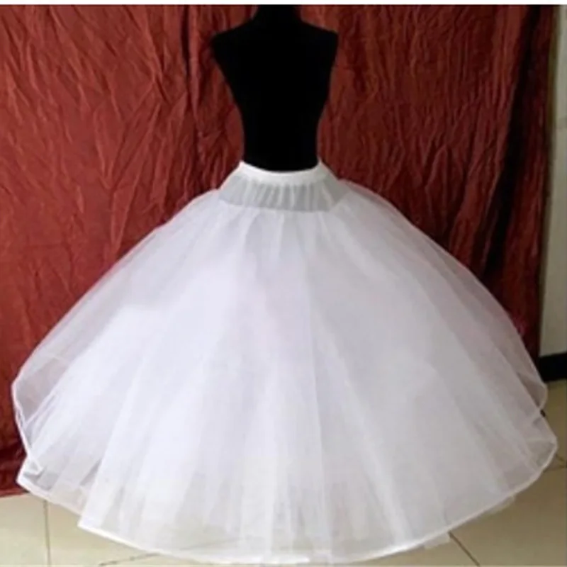 New Petticoats with Train White 2 Hoops Underskirt Crinoline for Bride Formal