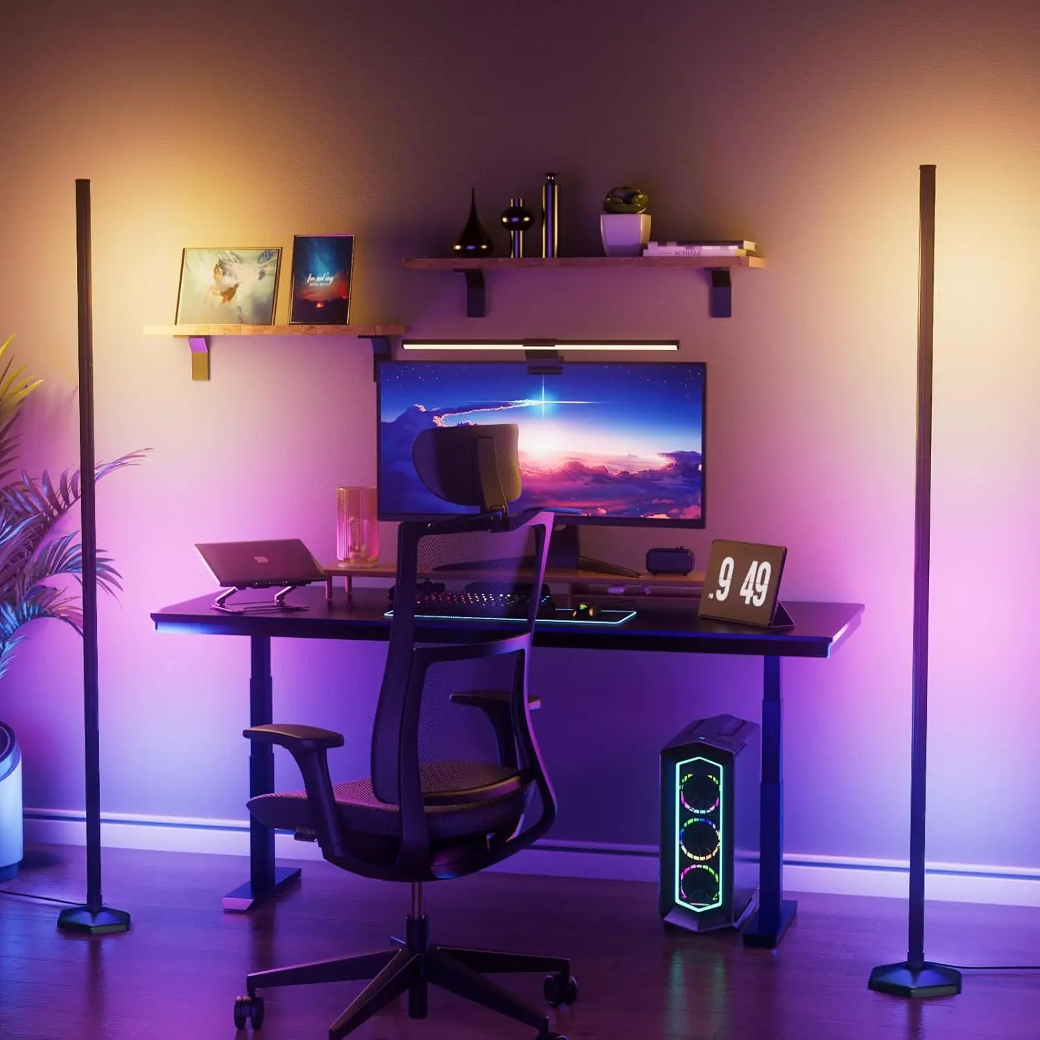 2Pcs Rgb Floor Lamp, Bluetooth App And Remote Control 65