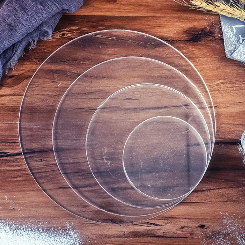 2PCS Acrylic Cake Scraper Smoother Adjustable Fondant Spatulas Cake Edge Smoother Cream Decorating DIY Kitchen Cake Tool