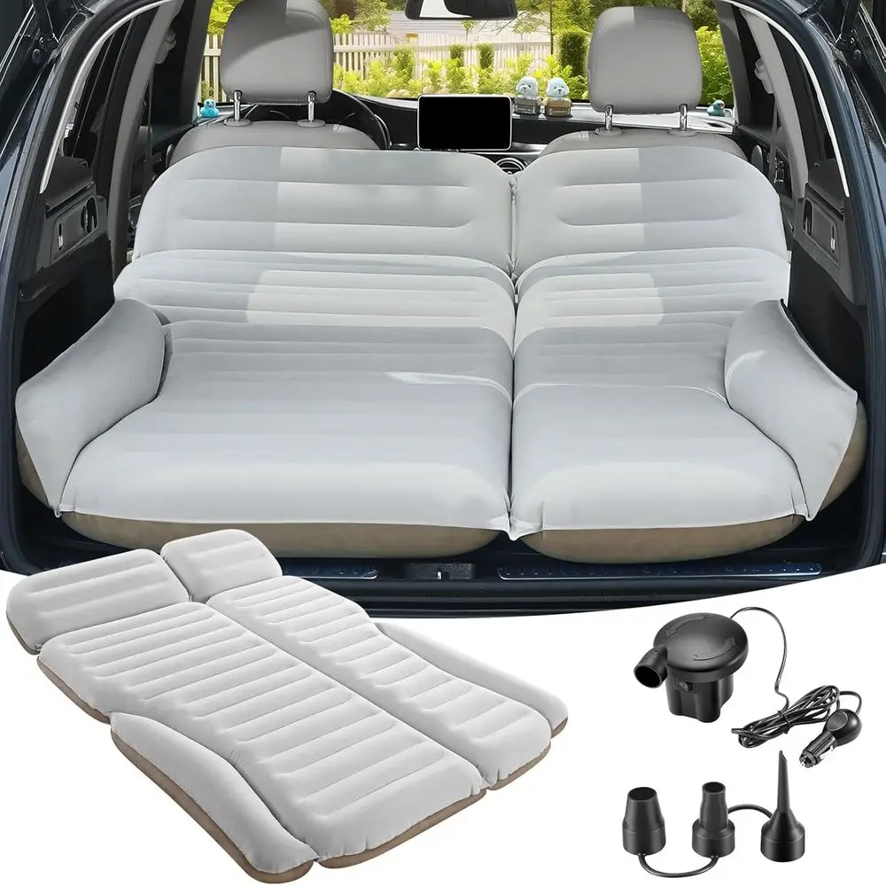 

SUV Air MattrDouble Sided Thickened locking Car Bed – Portable Iatable MattrPad or Camping & Travel with 2 Pillows & Electric Pu