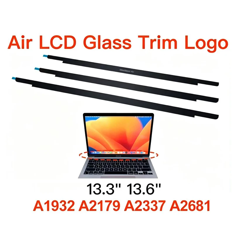 

New A1932 A2179 A2337 A2681 LCD Screen Glass Trim Logo Bezel Front Cover for MacBook Air logo bezel Gray Silver