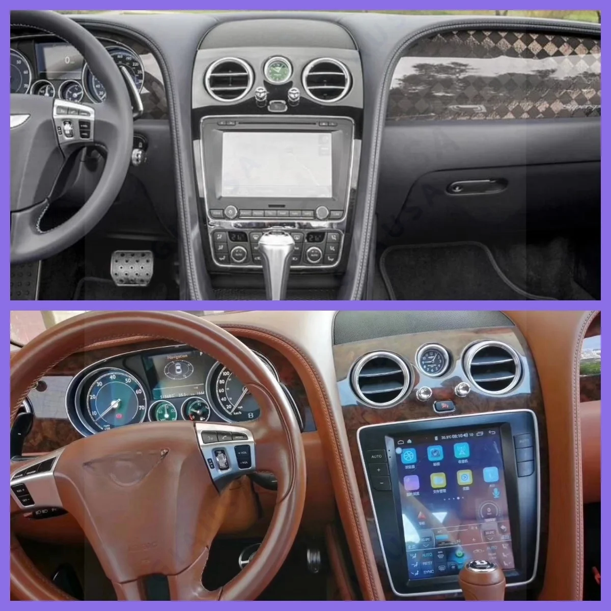 ل بنتلي فلاينج سبير كونتيننتال 2012-2019 أندرويد 14 Carplay راديو السيارة مشغل وسائط متعددة نظام تحديد المواقع والملاحة رئيس وحدة ستيريو السيارة