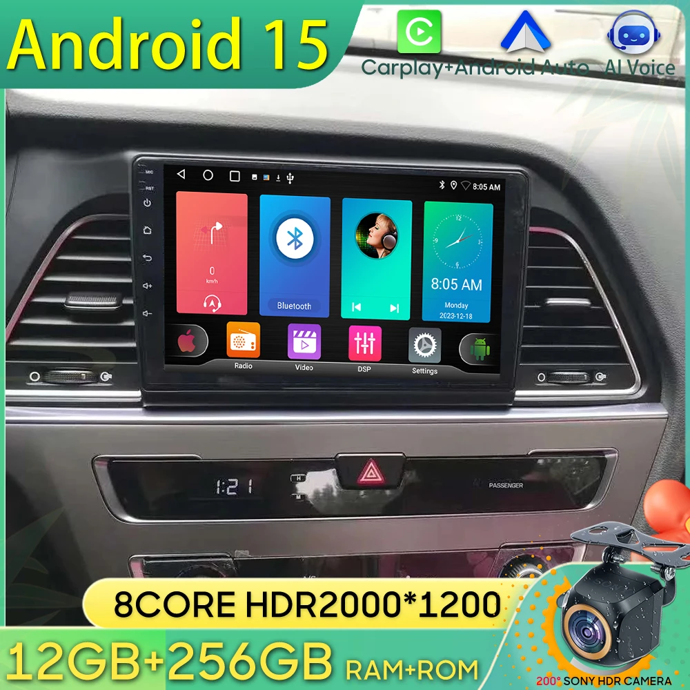 

Android 15 Car Radio For Hyundai Sonata 7 LF 2014 2015 2016 2017-2020 GPS Navigation Android Auto Carplay Wifi 4G Screen No 2din