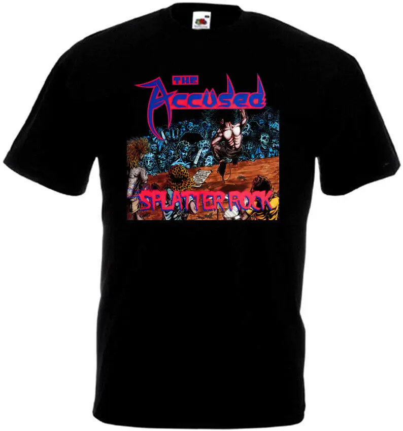 The Accused Splatter Rock v2 T shirt black hardcore metal all sizes S 5XL