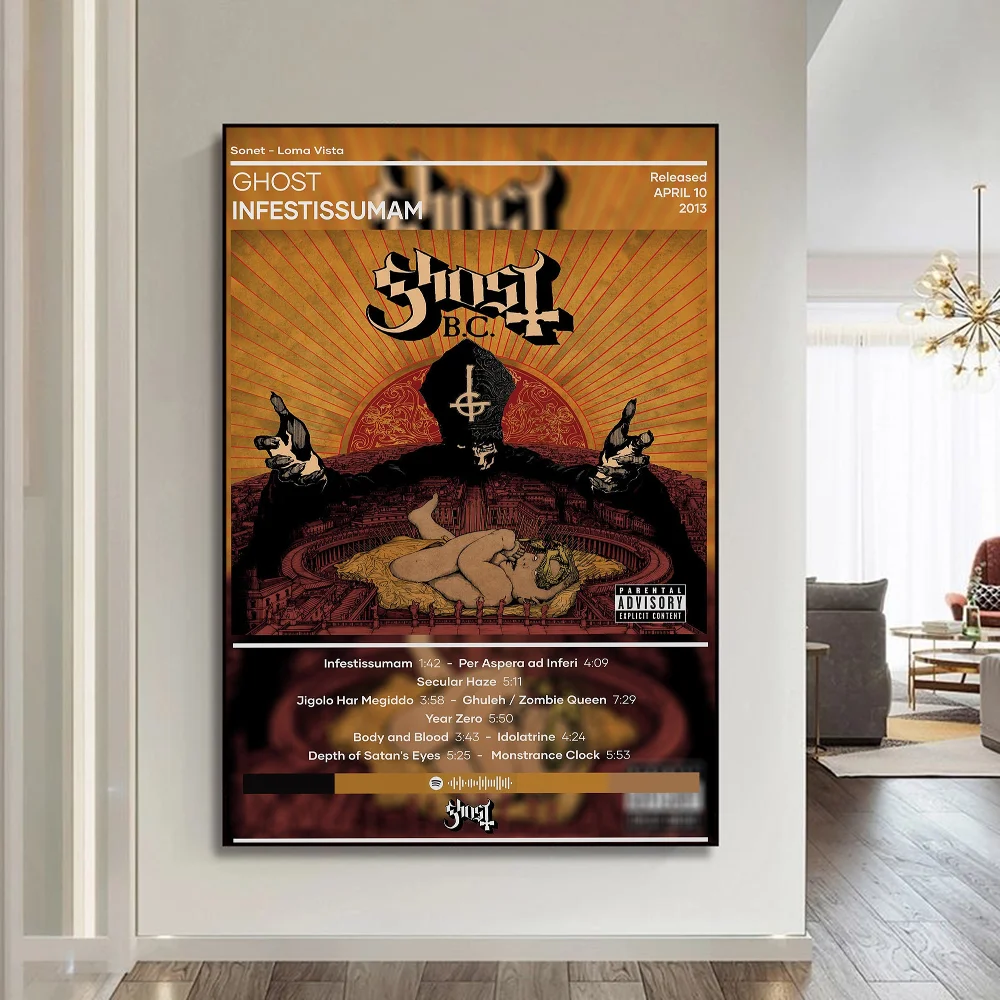 Ghost Heavy Metal Band Movie Sticky Posters Vintage Room Home Bar Cafe Decor Room Wall Decor