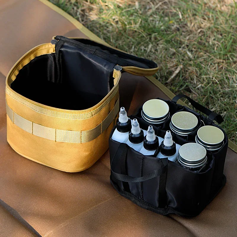 Portable Outdoor Kitchen Barbecue Cruets Spice Set Seasoning Can Bottles Set Camping Supplies Camping Seasoning Jar