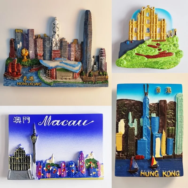 Hongkong Fridge Stickers China Macau Travelling Souvenirs Victoria Harbor Fridge Magnets Home Decoration Wedding Gifts