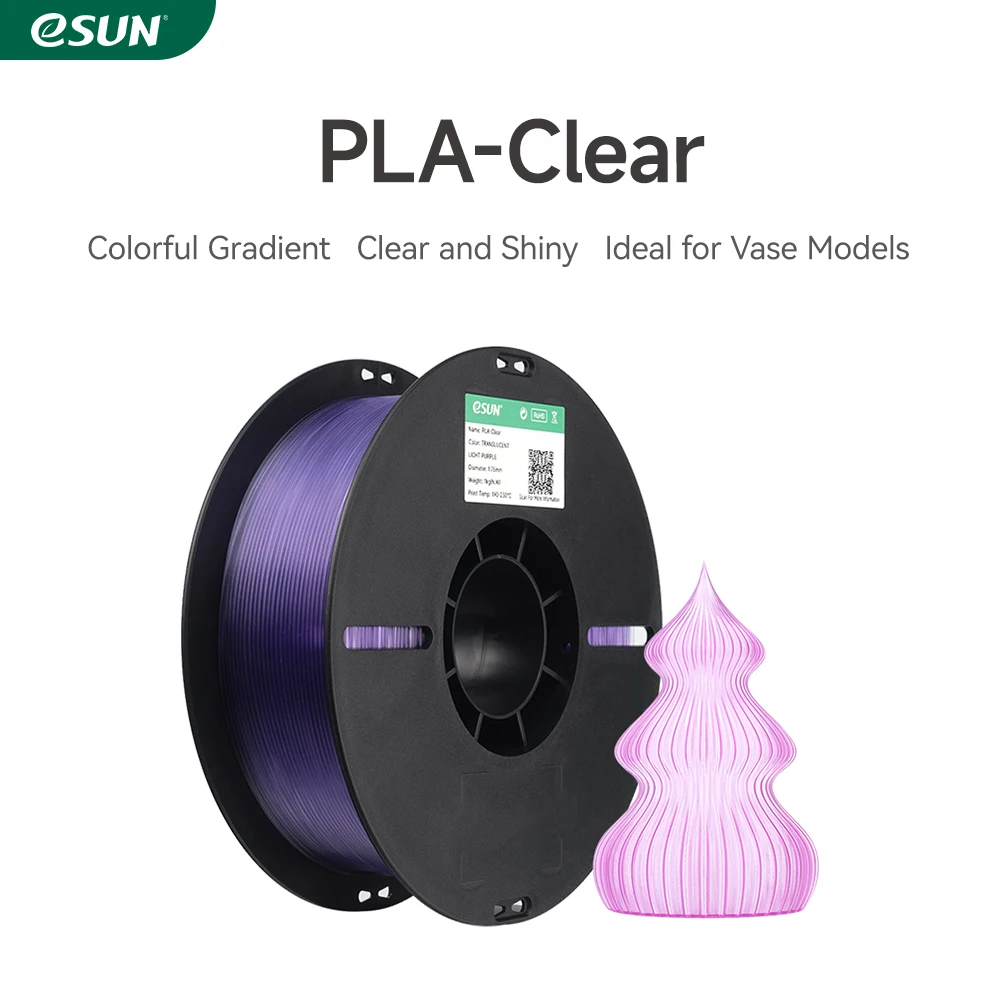 

eSUN PLA-Clear 3D-нить для Bambu Lab 1,75 мм 1 кг полупрозрачная нить PLA для 3D-печати DIY художественная печать PLA-Clear Filament