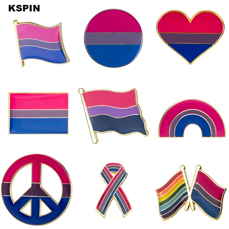 Bisexual Pride Rainbow Gay Pride Lapel Pin Badges for Clothes in