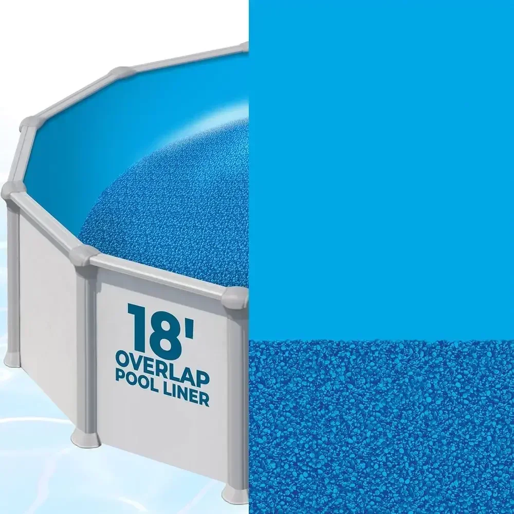 18 ft Round or 48-52 Inch Above Ground Pool Liner - Durable, Easy Install, Blue Pebble Pattern