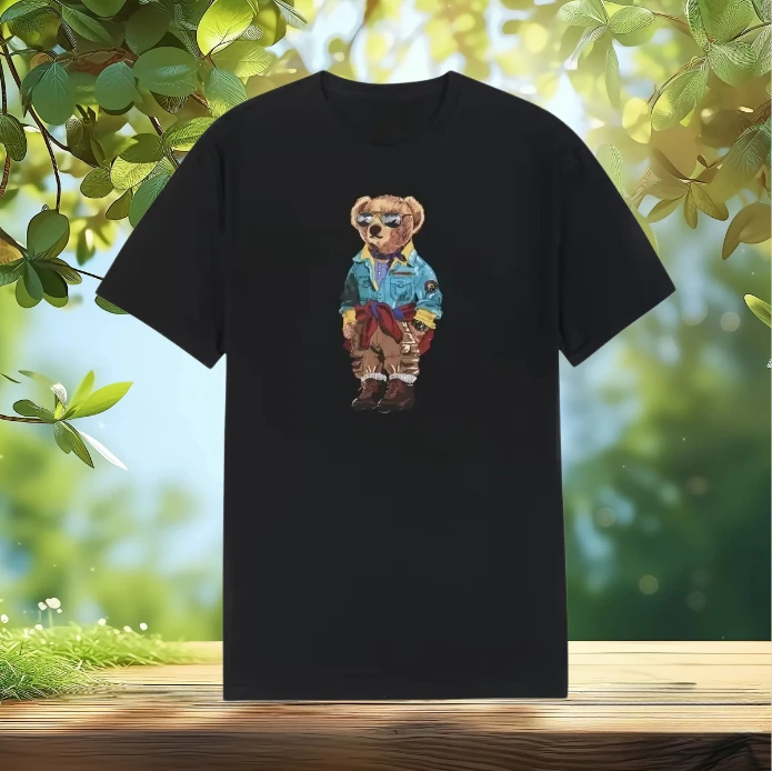 

Short Sleeve Summer Loose Casual Bear Men's and Women's Couples Crew Neck T-Shirt Trendy Brand Versatile Cotton Trend T-Shirt
